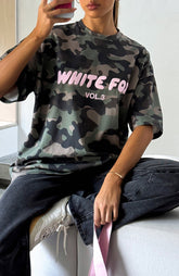 Offstage Printed Oversized Tee Washed Camo