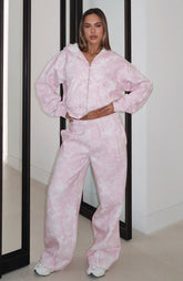 Hiding Away Wide Leg Sweatpants Pink Camo