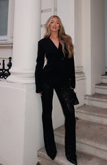 Moonlit Vows Beaded Pants Black