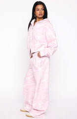 Hiding Away Wide Leg Sweatpants Pink Camo