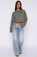 Kendall Mid Rise Wide Leg Jeans Light Blue