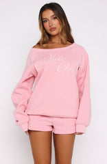 Lucky Thirteen Elsa Off Shoulder Sweater Candy Pink