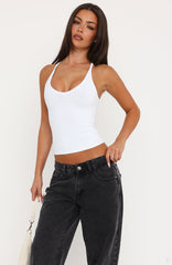 Rest And Relax Racer Back Tank Top White