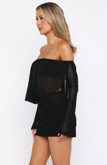 After Glow Long Sleeve Mini Dress Black