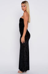 Running The Show Strapless Maxi Dress Black
