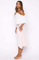 Sending My Love Asymmetric Midi Skirt Pink