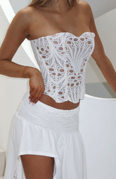 So Much To Say Strapless Bustier White