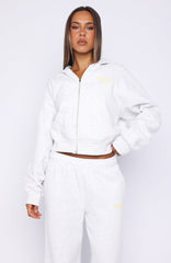 Verano Sixteen Fiorella Boxy Zip Front Hoodie Grey Marle