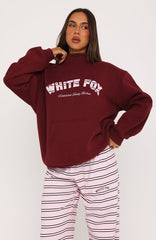 Be Good To Me Mock Neck Sweater Burgundy