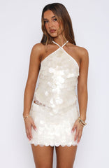 Forgiven Aura Shell Mini Skirt White