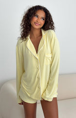 Airplane Mode Modal Pyjama Top Lemon