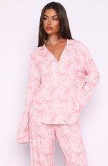 Pillow Talk Printed Long Sleeve Pyjama Set Posy Bow