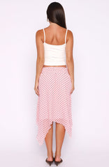 Static Soul Midi Skirt Pink Polka Dot