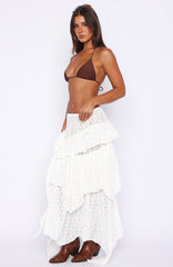 Wildflower Kiss Maxi Skirt White